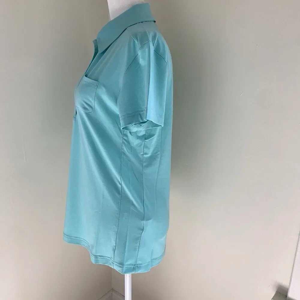 Specialized Women's Utility Polo Drirelease Merino Med Blue Teal Cycling Golf